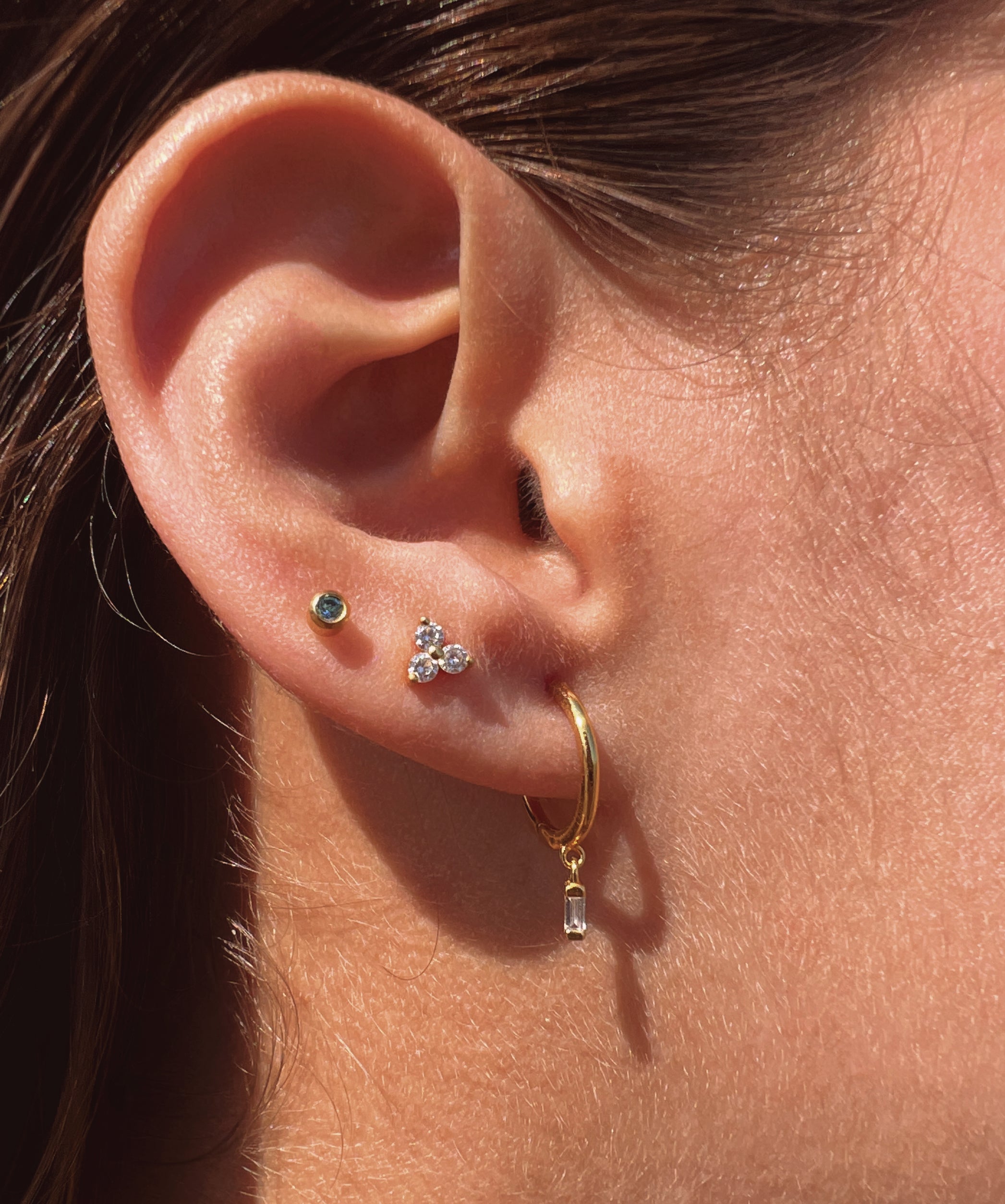 Baguette Huggie Hoop Earrings