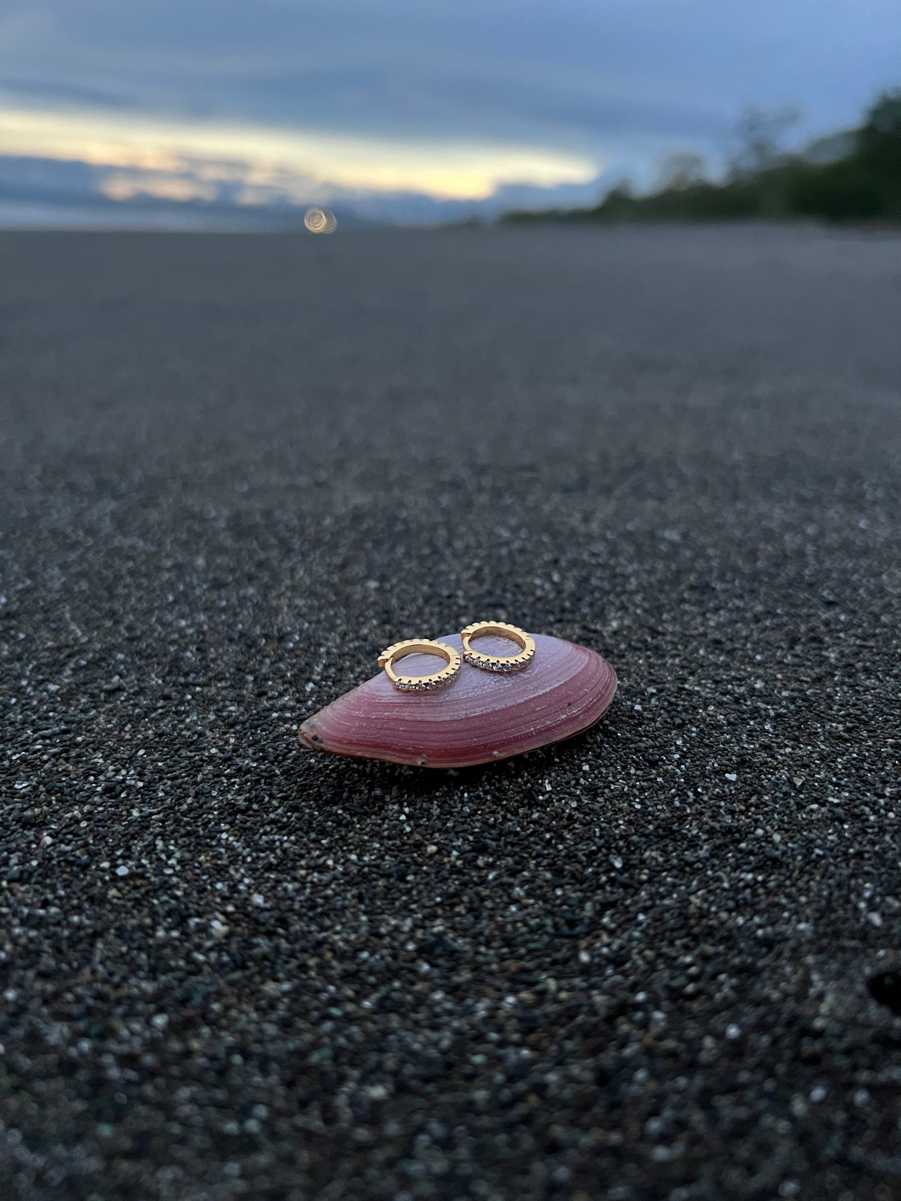 Zirconia Huggie Hoop Earrings