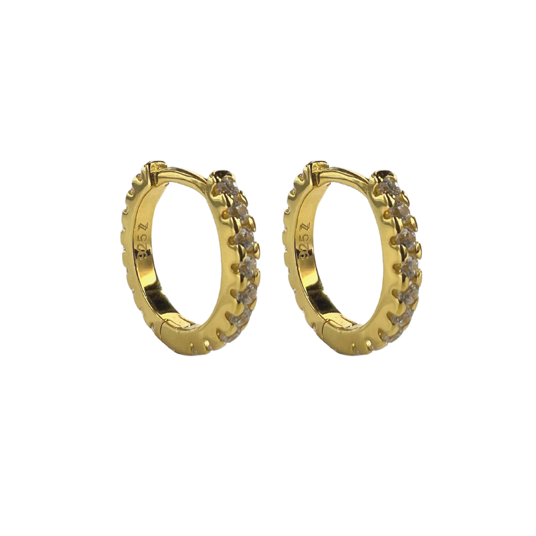 Zirconia Huggie Hoop Earrings