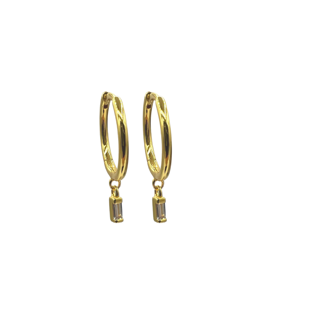 Baguette Huggie Hoop Earrings