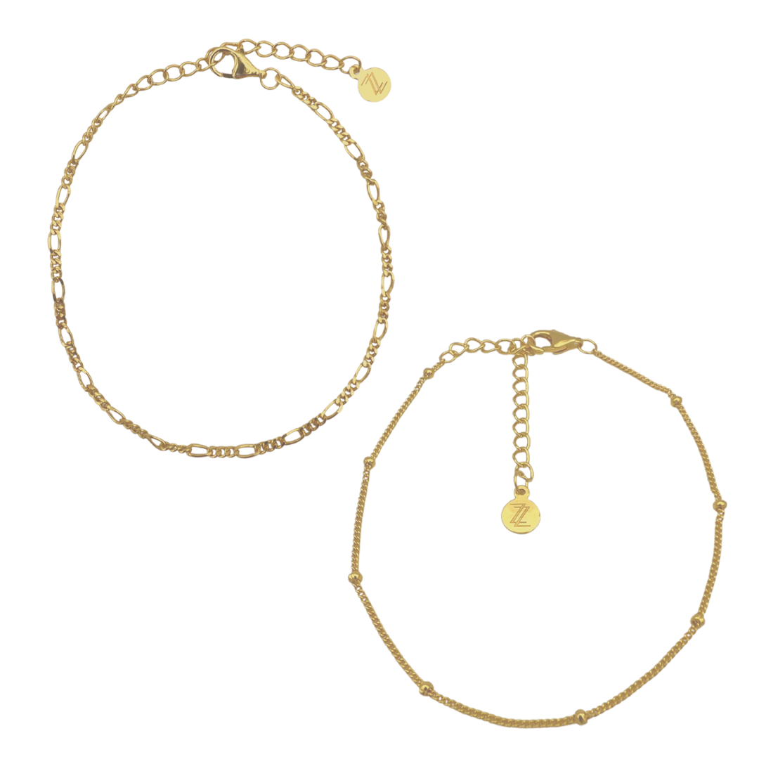 Dotted & Figaro Bracelet Set