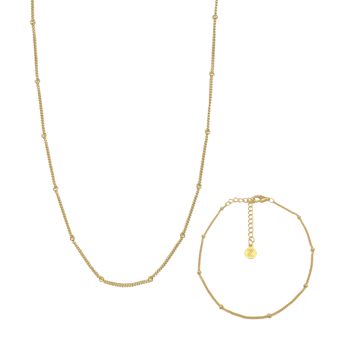 Dotted Layering Set Necklace & Bracelet